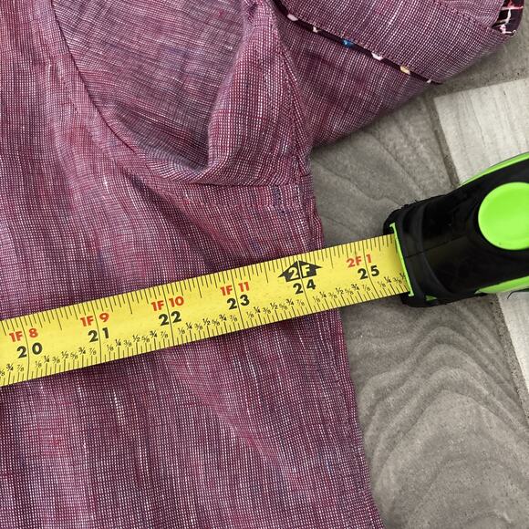 Robert Graham Shirt Mens Sz XL Pink Rose Linen Weave Heathered Button Up S/S - Picture 7 of 10